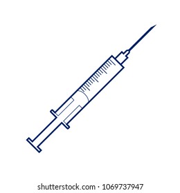 Syringe sign illustration. Vector. Flat style black icon on white.