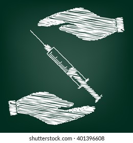 Syringe sign scrible effect 
