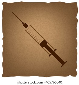 Syringe sign. Vintage effect
