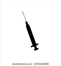 Syringe silhouette icon vector illustration isolated on white background