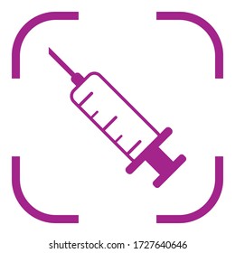 Syringe simple icon. Flat desing
