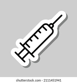 Syringe simple icon. Flat desing. Sticker with shadow on gray background.ai