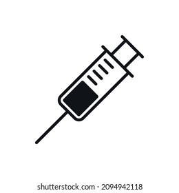 Icono de vector de línea simple de jeringas.