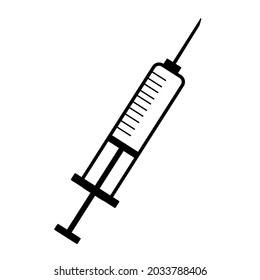 syringe. simple linear image, icon, medical object