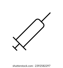 Spritze Einfaches Minimalistisches Rahmensymbol. Geeignet für Bücher, Läden, Geschäfte. Bearbeitbarer Strich in minimalistischem Rahmenstil. Design-Symbol 