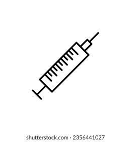 Icono de contorno simple de la jeringa. Adecuado para libros, tiendas, tiendas. Actrazo editable con un estilo de contorno minimalista. Símbolo de diseño 