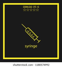 syringe sketch vector icon