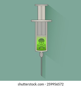 Syringe with skull