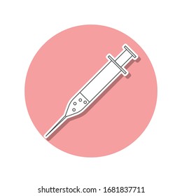 syringe sticker icon. Simple thin line, outline vector of web icons for ui and ux, website or mobile application