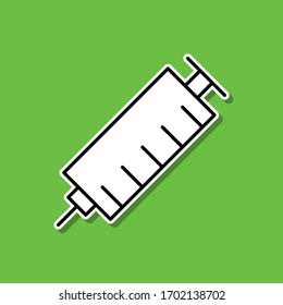 Syringe sticker icon. Simple thin line, outline vector of medical icons for ui and ux, website or mobile application