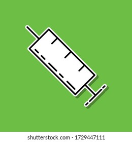 Icono de etiqueta de la jeringa. Línea delgada simple, contorno vector de belleza, maquillaje, iconos cosméticos para ui y ux, sitio web o aplicación móvil