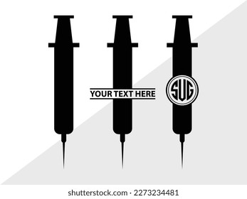 Syringe SVG Monograma Ilustración de vectores Silhouette
