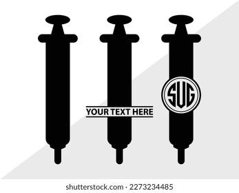 Syringe SVG Monogram Vector Illustration Silhouette