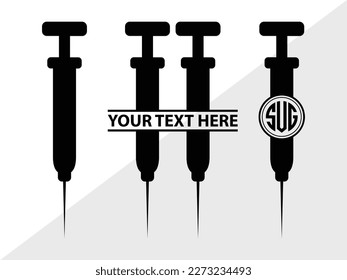 Syringe SVG Monogram Vector Illustration Silhouette