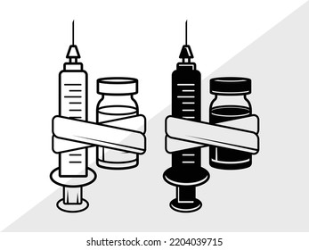 Syringe SVG Printable Vector Illustration