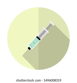 Syringe symbol with flat icon vector design