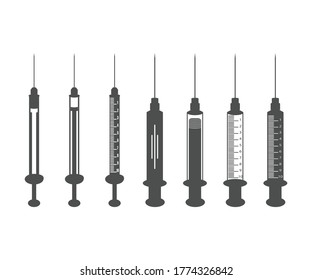 syringe symbol, Injection symbol icon vector 