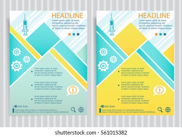 Spritze Symbol auf Vektor Broschüre Flyer Design Layout Vorlage. Moderne Vorlage für Unternehmen
