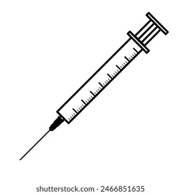Syringe symbol, simple  vector image	