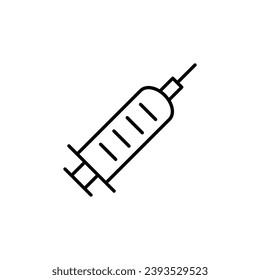 Syringe Thin Line Picture. Perfect for design, infographics, web sites, apps. 