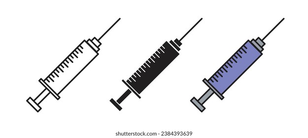 Syringe thin line vector icon.eps illustration