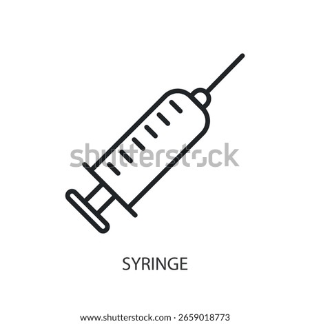 Syringe thin line vector icons.