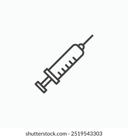 Syringe thin liner icon isolated