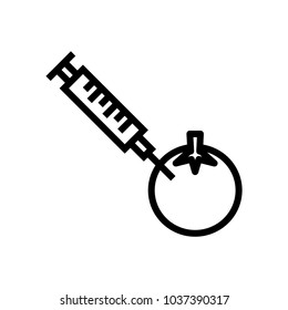 syringe and tomato, vector illustration