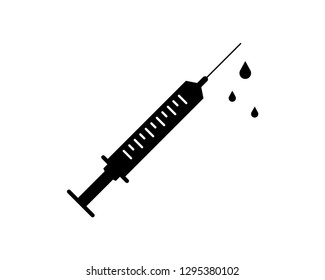 syringe in trendy vector icon