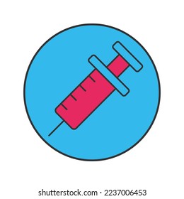 Jeringa de dos colores icono universal ui ux símbolo de elemento.