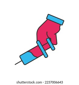 Syringe two color universal icon ui ux element sign.