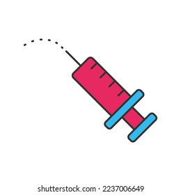 Syringe two color universal icon ui ux element sign.