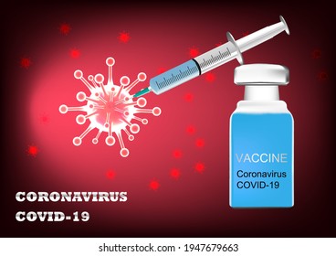 Syringe Vaccination covid-19 of coronavirus Vector illustration concept medical research and development  
