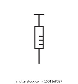 syringe and vaccination icon, injection and disease vector illustration, on white background