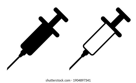 Syringe vaccination injection vector icon vaccine symbol