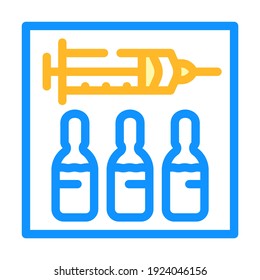 syringe with vaccine color icon vector. syringe with vaccine sign. isolated symbol illustration