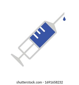 Syringe vaccine colored vector icon coronavirus covid