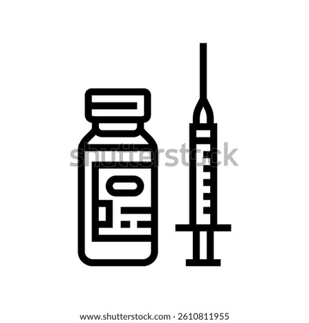 syringe vaccine immunization line icon vector. syringe vaccine immunization sign. isolated contour symbol black illustration