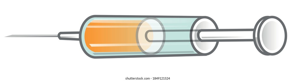 Syringe With Vaccine isolated on white background
