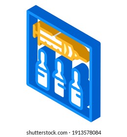 syringe with vaccine isometric icon vector. syringe with vaccine sign. isolated symbol illustration