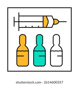 syringe with vaccine line icon vector. syringe with vaccine sign. isolated symbol illustration