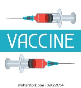 Syringe and vaccine medical conceptual abstract illustration.
