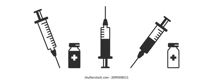 Empty Syringe Injection Syringe Vaccine Vial Stock Vector (Royalty Free ...