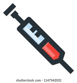 Syringe Vector Filled Line Icon 32x32 Pixel Perfect. Editable 2 Pixel Stroke Weight. Colorful Medical Health Icon for Website Mobile App Presentation
