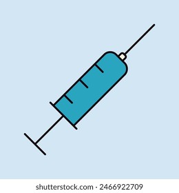 Icono plano de Vector de jeringa. Medicina y salud, signo de Asistencia médica. Símbolo gráfico para Sitio web médico y diseño de App, logotipo, App, UI