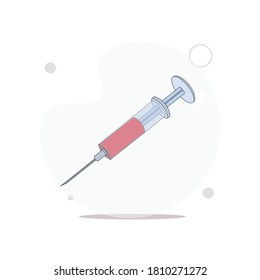 Syringe vector flat illustration on white