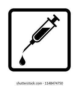 Syringe vector icon.