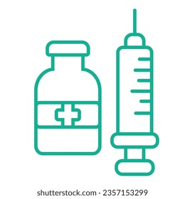 Syringe Vector Icon Design, Syringe Outline Icon Design, Icon Medical