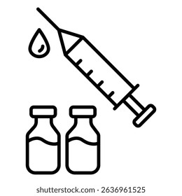 Ícone De Vetor De Seringa Para Vacina De Prevenção De Doenças