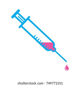 Syringe Vector Icon, Heath Care Vector Symbol 